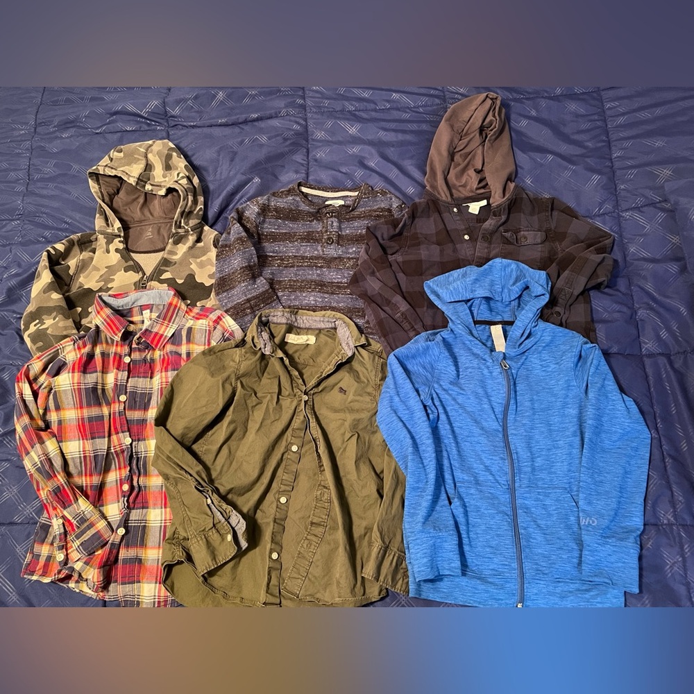 Boys bundle of long sleeves and button up T-shirt